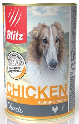 BLITZ CHIKEN with rice (Курица с рисом) – влажный корм для собак