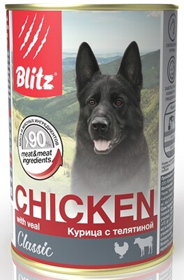 BLITZ CHIKEN with veal (Курица с телятиной) – влажный корм для собак