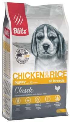 Blitz Classic Puppy Chicken & Rice – сухой корм для щенков всех пород