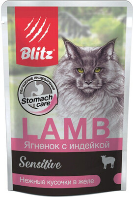 Blitz Sensitive Cat Lamb (Ягненок с индейкой) – влажный корм для кошек