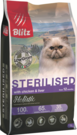 BLITZ STERILISED САТ CHICKEN & LIVER (КУРИЦА и ПЕЧЕНЬ) – сухой корм для стерилизованных кошек и кастрированных котов всех пород