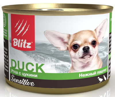 Blitz Sensitive Dog Duck (Утка с цукини) – влажный корм для собак