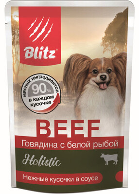 Blitz Holistic Dog Beef (Говядина с белой рыбой) – влажный корм для собак