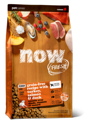 Now Fresh Senior Dog Turkey, Salmon & Duck – сухой корм для пожилых собак и взрослых собак всех пород с избыточным весом