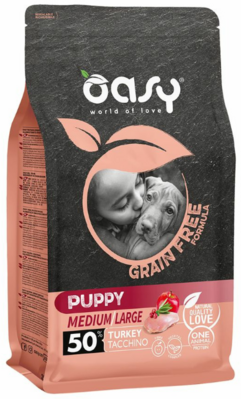 Oasy Dog Grain Free Puppy Medium & Large Turkey – сухой корм для щенков средних и крупных пород