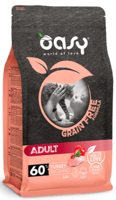 Oasy Cat Grain Free Adult Turkey – сухой корм взрослых кошек