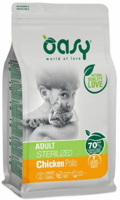 Oasy Cat Lifestage Adult Sterilized Chicken – сухой корм для стерилизованных кошек и кастрированных котов всех пород