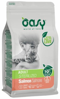 Oasy Cat Lifestage Adult Sterilized Salmon – сухой корм для стерилизованных кошек и кастрированных котов всех пород