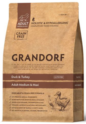 Grandorf Adult Dog Medium & Maxi Duck & Turkey - сухой корм для взрослых собак средних и крупных пород