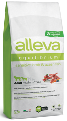 Alleva Equilibrium Adult Medium & Maxi Dog Lamb & Ocean Fish - сухой корм для взрослых собак средних и крупных пород