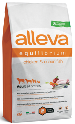 Alleva Equilibrium Adult Dog All Breeds Chicken & Ocean Fish – сухой корм для взрослых собак всех пород