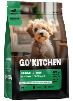 Go`Kitchen Sensitivities Dog Lamb (ягнёнок с овощами) – сухой корм для щенков, взрослых и пожилых собак всех пород