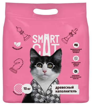 Smart Cat древесный (6мм) – наполнитель для кошачьего туалета