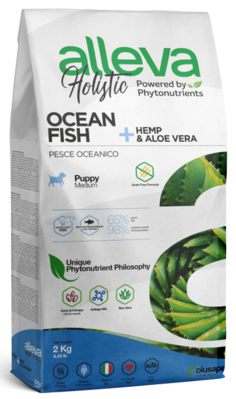 Alleva Holistic Puppy Medium Ocean Fish – сухой корм для щенков средних пород, беременных и кормящих сук