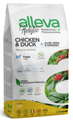 Alleva Holistic Puppy Maxi Chicken & Duck – сухой корм для щенков крупных пород, беременных и кормящих сук