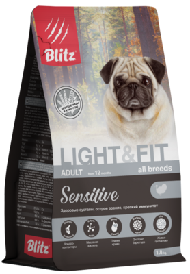 Blitz Sensitive Adult Dog Light & Fit – сухой корм для взрослых собак с лишним весом