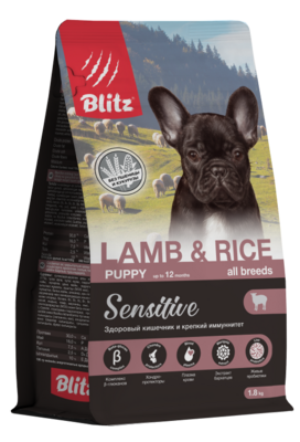 Blitz Sensitive Puppy Lamb & Rice – сухой корм для щенков всех пород