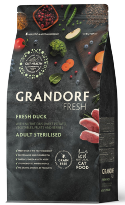 Grandorf Fresh Duck Adult Sterilised Cat - сухой корм для взрослых стерилизованных кошек и кастрированных котов