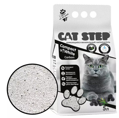 Cat Step Compact White Carbon - наполнитель для кошачьего туалета