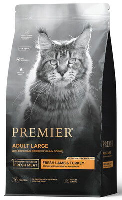 Premier Adult Large Cat Lamb & Turkey – сухой корм для кошек крупных пород