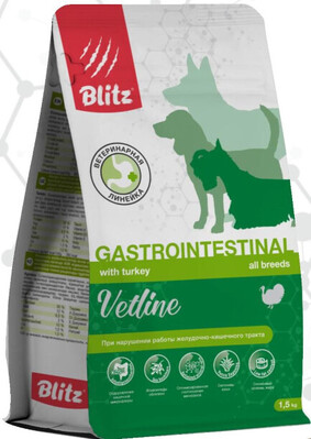 Blitz Vetline Dog Gastrointestinal – диетический сухой корм для взрослых собак всех пород