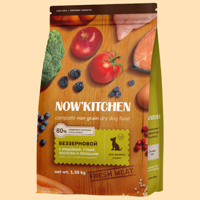 Now`Kitchen Grain Free Puppies Turkey, Duck, Salmon – сухой корм для щенков всех пород