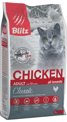 Blitz Classic Adult Cat Chicken – сухой корм для взрослых кошек всех пород
