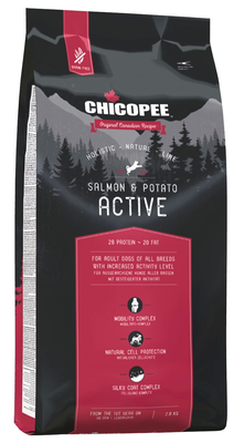 Chicopee HNL Active Salmon & Potato (лосось с картофелем) – сухой корм для взрослых активных собак всех пород