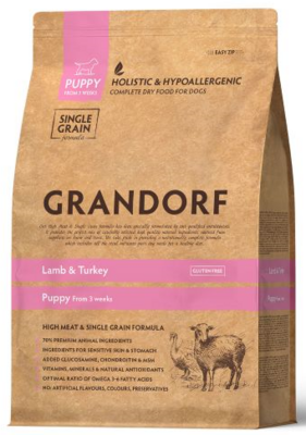 Grandorf Puppy Lamb & Turkey - сухой корм для щенков всех пород, беременных и кормящих собак