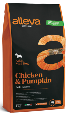 Alleva Natural Adult Mini Dog Chicken & Pumpkin – сухой корм для взрослых собак мелких пород