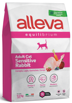 Alleva Equilibrium Adult Cat Sensitive Rabbit – сухой корм для взрослых кошек